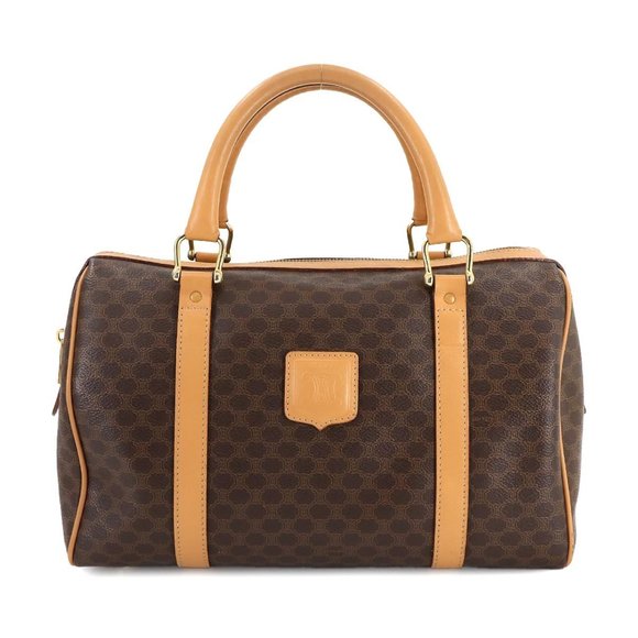 CELINE Brown Leather Boston Bag - Picture 1 of 10